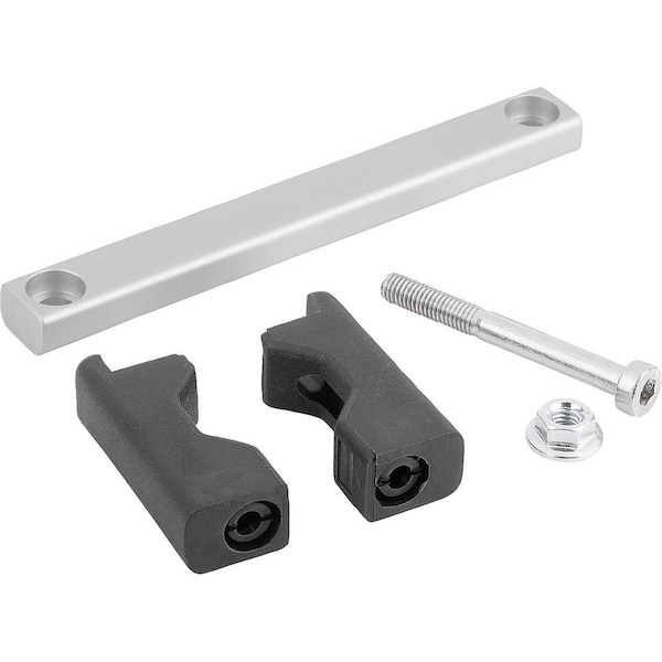 Pull Handle A=180, L=200, H=40, Form:B, Aluminum Anodized, Comp:Polyamide Comp:Black, D=M05